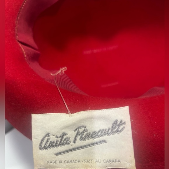 💫NWT Very Clockwork Orange Vintage Red Felt Hat by Anita Pineault.RARE FIND - Picture 4 of 6